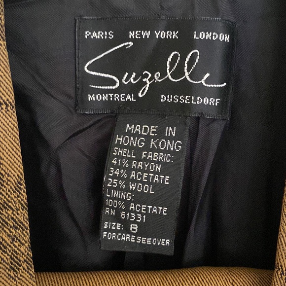 Vintage 90s Suzelle brocade boyfriend oversized style blazer - Picture 4 of 5